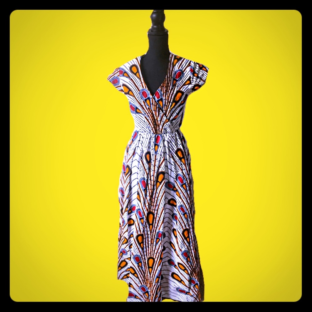 African print full length dress